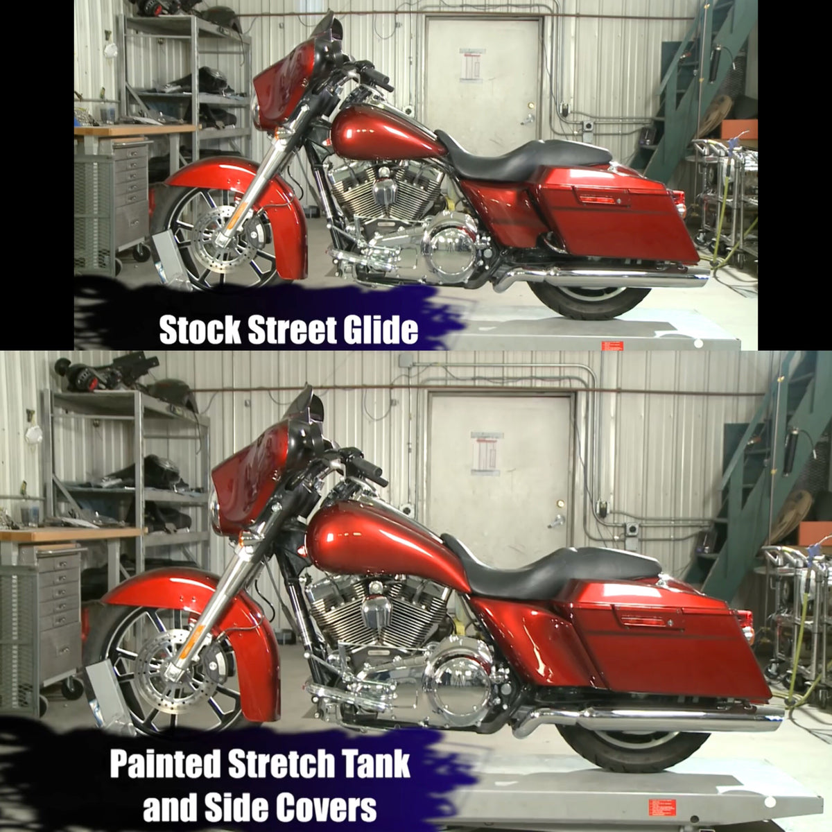 Stretched side covers street top glide